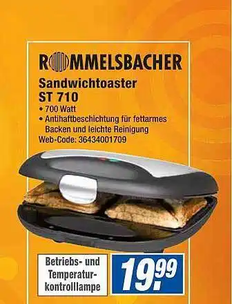 HEM Expert Rommelsbacher Sandwichtoaster ST 710 Angebot