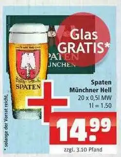 Getränkehaus Spaten Münchner Hell Angebot