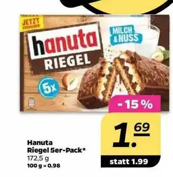 NETTO Hanuta Riegel 5er-pack Angebot