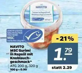 NETTO Navito Msc Surimi In Rapsöl Mit Knoblauchgeschmack Angebot