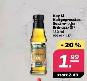 NETTO Kay Li Kaltgepresstes Sesam- Oder Erdnuss-öl Angebot