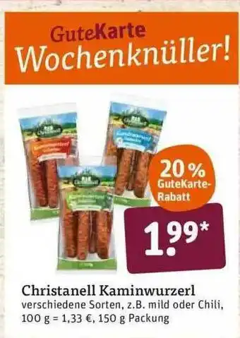 tegut Christanell Kaminzwurzerl Angebot