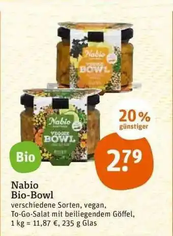 tegut Nabio Bio-bowl Angebot