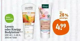 tegut Lavera Oder Kneipp Bodylotion Angebot