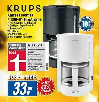 HEM Expert Krups Kaffeeautomat F309-01 Proaroma Angebot