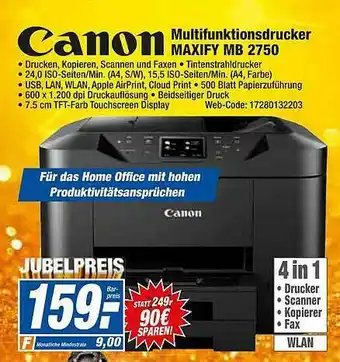 HEM Expert Canon Multifunktionsdrucker Maxify Mb2750 Angebot