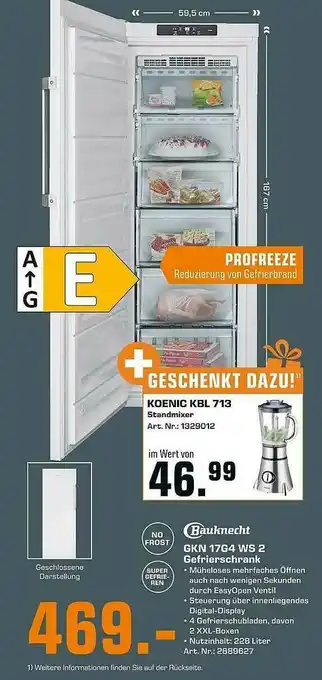 Saturn Bauknecht Gkn17g4 Ws 2 Gefrierschrank Angebot