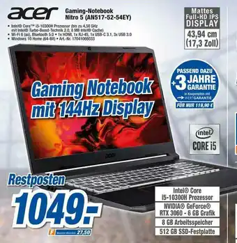 expert Techno Land Acer Gaming-notebook Nitro 5 An517-52-54ey Angebot