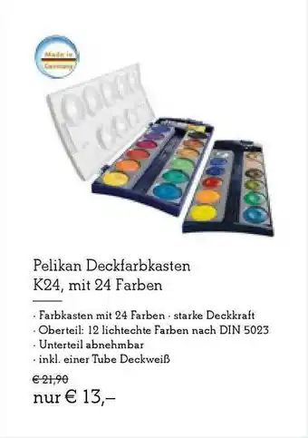 Heymann Bücher Pelikan Deckfarbkasten K24 Mit 24 Farben Angebot