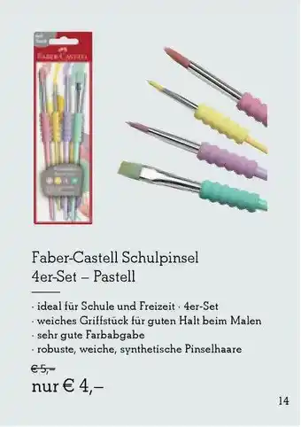 Heymann Bücher Faber-castell Schulpinsel 4er-set - Pastell Angebot