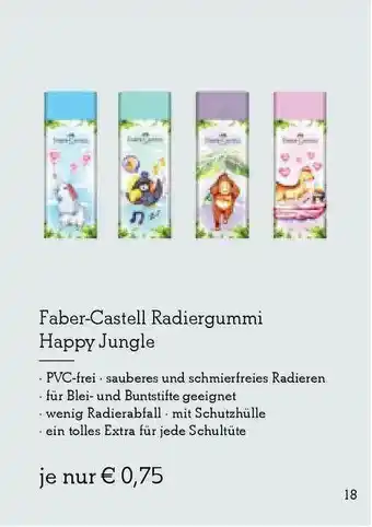 Heymann Bücher Faber-castell Radiergummi Happy Jungle Angebot