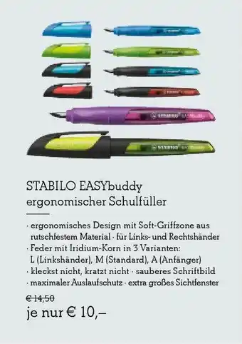 Heymann Bücher Stabilo Easybuddy Ergonomischer Schulfüller Angebot