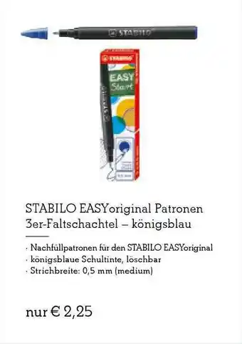 Heymann Bücher Stabilo Easyoriginal Patronen 3er-faltschachtel - Königsblau Angebot