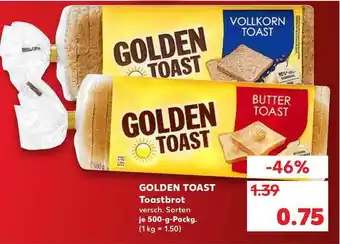 Kaufland Golden Toast Toastbrot Angebot