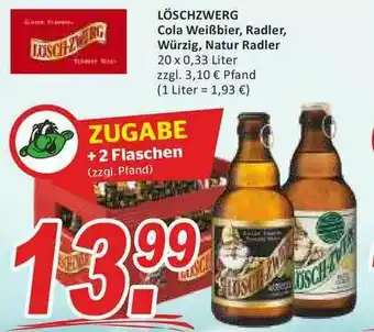 Getränke Fleischmann Löschzwerg Cola Weißbier, Radler, Würzig, Natur Radler Angebot