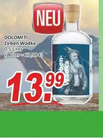 Getränke Fleischmann Dolomiti Zirben Wodka Angebot