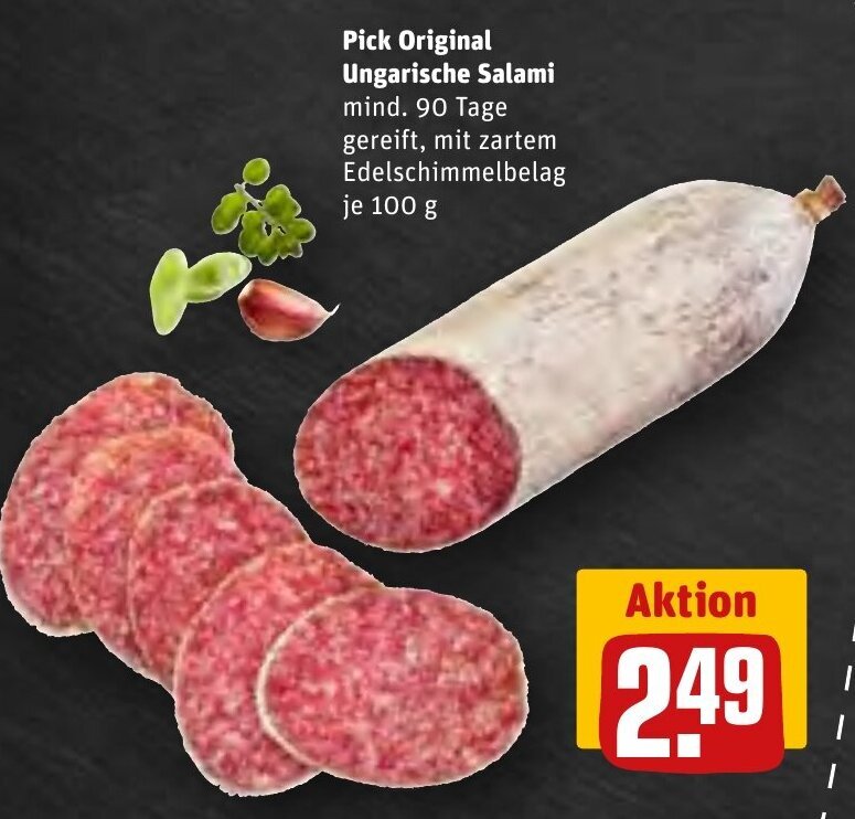 Pick Original ungarische Salami 100 g Angebot bei REWE