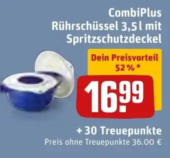 REWE CombiPlus Rührschüssel 3,5 l mit Spritzschutzdeckel Angebot