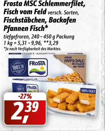 Simmel Frosta MSC Schlemmerfilet, Fisch vom Feld, Fischstabchen, Backofen Pfannen Fisch 240-450g Angebot