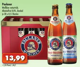 Lösch Depot Paulaner Weißbier naturtrüb, Alkoholfrei 0.0% Dunkel 20x0,5L Angebot