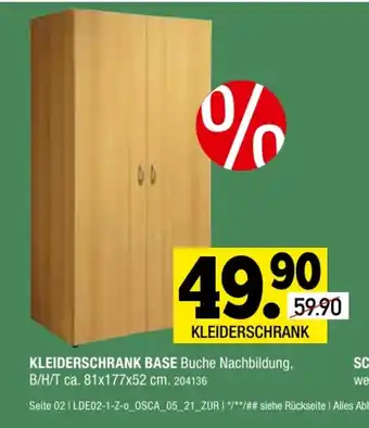 Osca Möbel Kleiderschrank Base Angebot