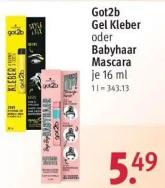 Rossmann Got2b Gel Kleber oder Babyhaar Mascara 16 ml Angebot