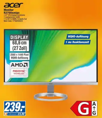 expert Octomedia Acer Monitor R270USMIPX Angebot