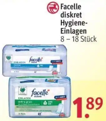 Rossmann Facelle diskret Hygiene Einlagen 8-18 Stück Angebot