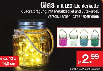 Zimmermann Glas mit LED Lichterkette Angebot