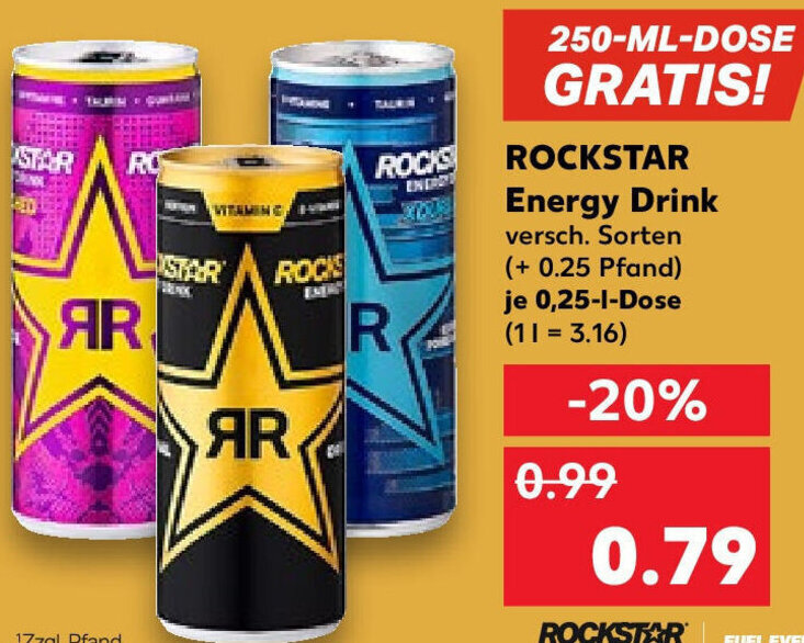 Rockstar Energy Drink 0,25 L Dose Angebot bei Kaufland