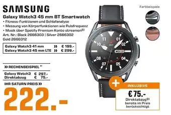 Saturn Samsung Galaxy Watch3 45mm BT Smartwatch Angebot