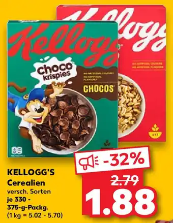 Kaufland Kellogg's Cerealien 330-375 g Packg. Angebot