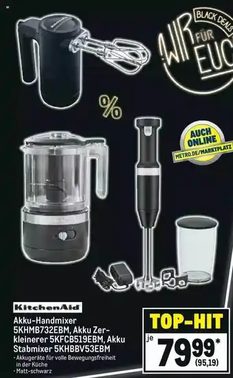 METRO Kitchenaid akku-handmixer 5khmb732ebm, akku zerkleinerer 5kfcb519ebm, akku stabmixer 5khbbv53ebm Angebot