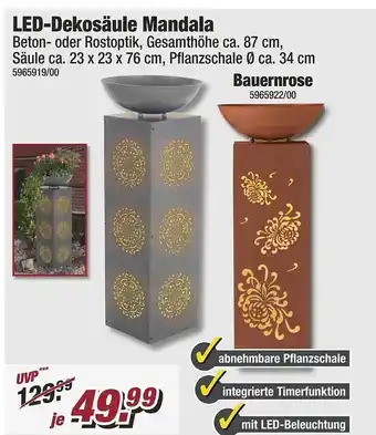 Poco Led-dekosäule mandala Angebot