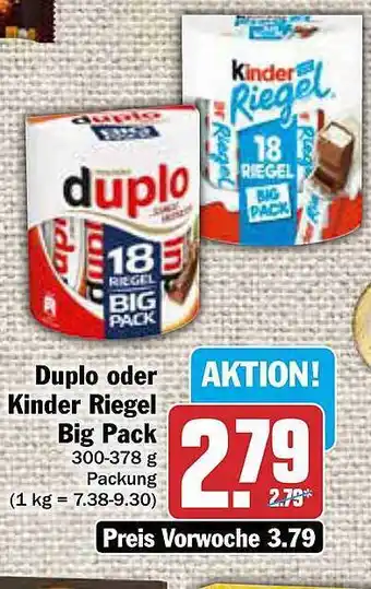 AEZ Duplo oder kinder riegel big pack Angebot