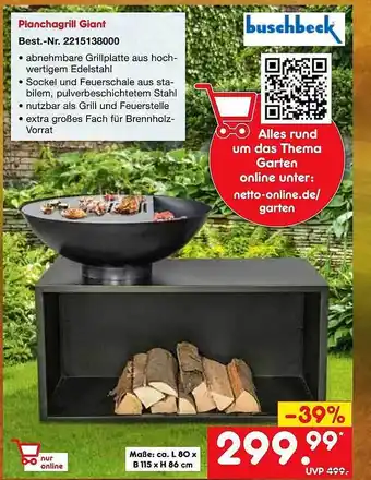 Netto Marken-Discount Buschbeck planchagrill giant Angebot