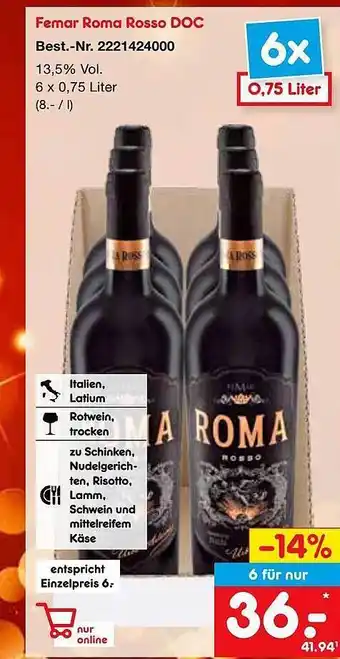 Netto Marken-Discount Femar roma rosso doc Angebot