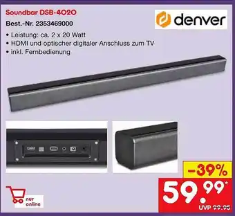 Netto Marken-Discount Denver soundbar dsb-4020 Angebot