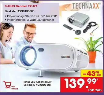 Netto Marken-Discount Technaxx full hd beamer tx-177 Angebot