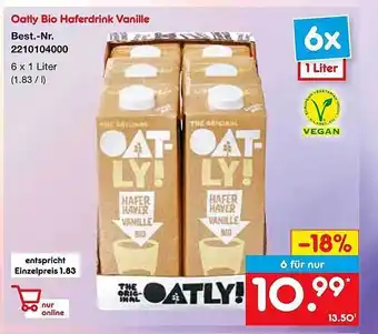 Netto Marken-Discount Oatly bio haferdrink vanille Angebot