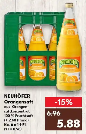 Kaufland Neuhöfer Orangensaft 6 x 1 l Fl Angebot