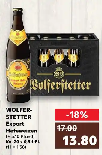 Kaufland Wolferstetter Export Hefeweizen 20 x 0,5 l Fl. Angebot