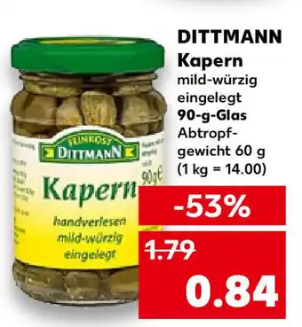 Kaufland Dittmann Kapern 90 g Glas Angebot