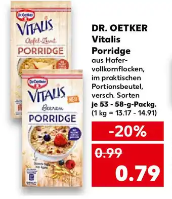 Kaufland Dr. Oetker Vitalis Porridge je 53 - 58 g Packg. Angebot