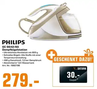 Saturn Philips GC 9642/60 Dampfbügelstation Angebot