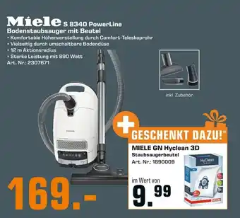 Saturn Miele S 8340 PowerLine Bodenstaubsauger mit Beutel Angebot