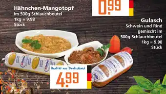 Klaas und Kock Hähnchen Mangotopf 500g oder Gulasch 500g Angebot