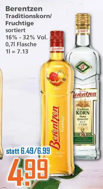 Klaas und Kock Berentzen Traditionskorn oder Fruchtige 0,7L Angebot