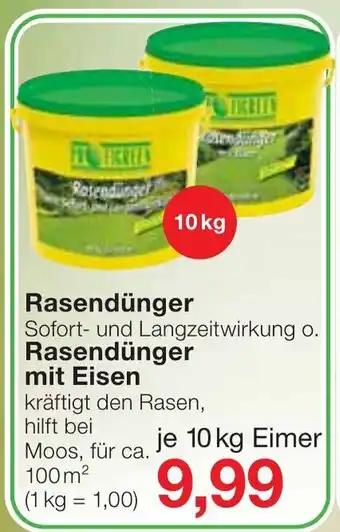 Jawoll Rasendünger oder Rasendünger mit Eisen 10kg Angebot