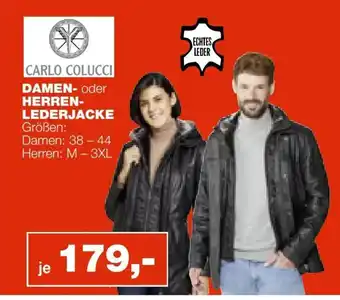 mein real Carlo Colucci Damen- o. Herren-Lederjacke Angebot